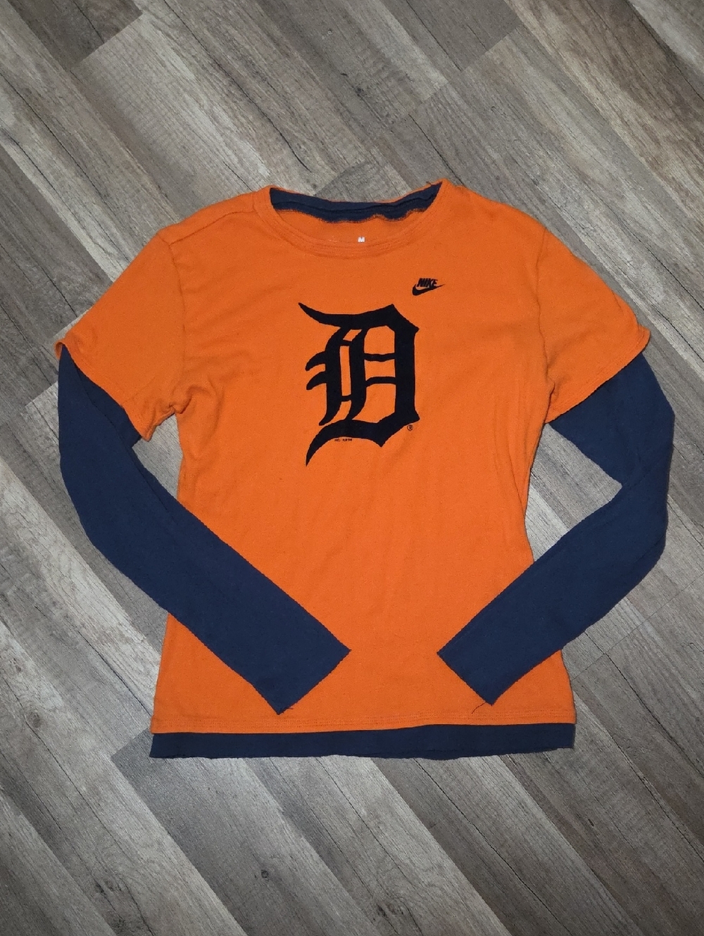 🥳Bundle 3 For $15🥳Nike Juniors Layered-Look Long Sleeve Tee Detroit Tigers MLB